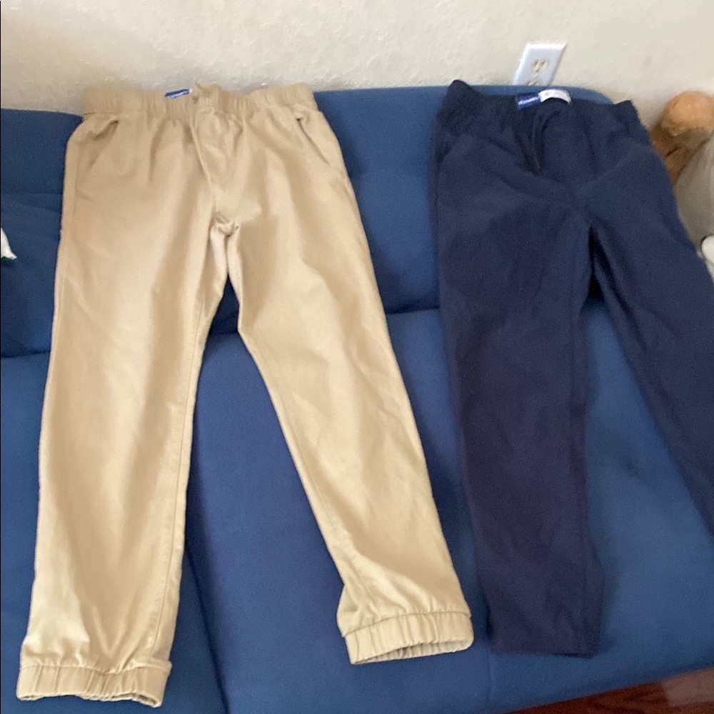 Old Navy Casual Blue and Tan Joggers with Elastic Cuffs